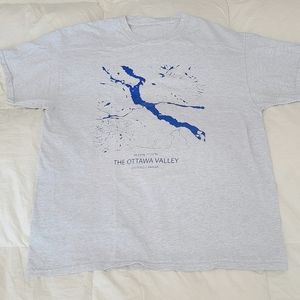 Heathered grey Tee Shirt - Ottawa Valley Coordinates and Map
